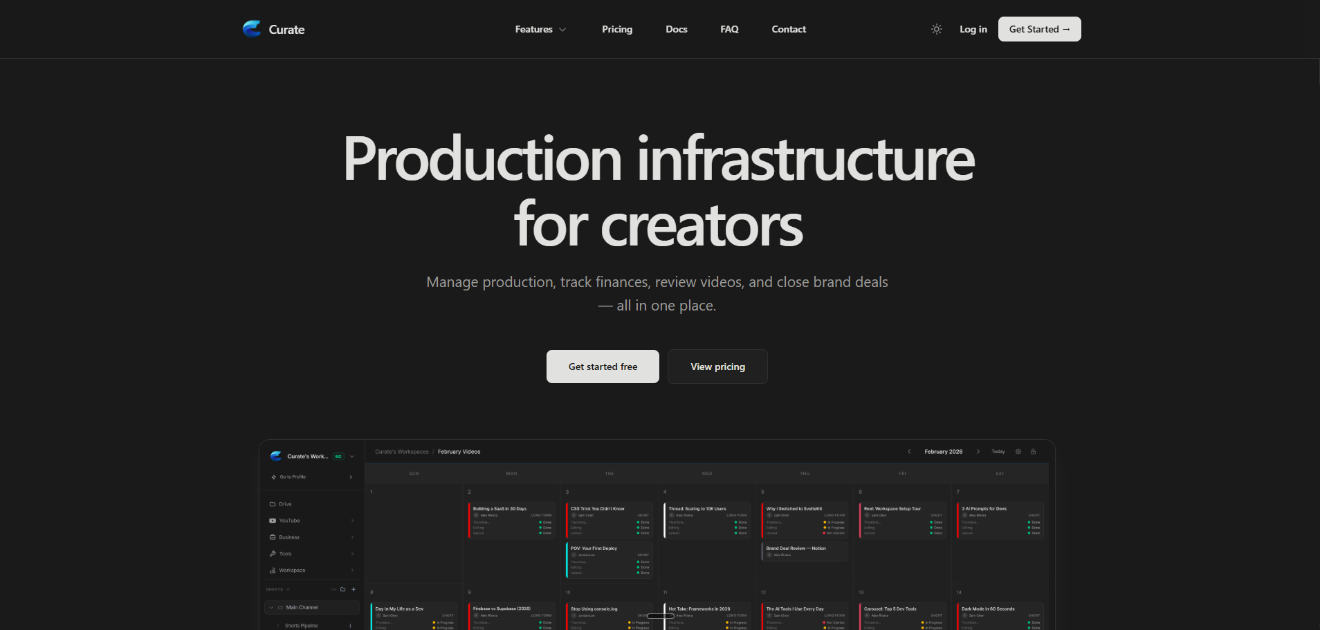 Curate screenshot